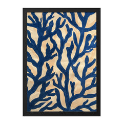 Blue Coral Wall Art, Abstract Nautical Print, Coastal Home Decor, Ocean Inspired Artwork, Modern Sea Life Painting - Tawshia