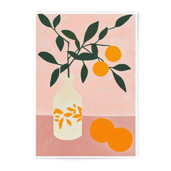 Orange Still Life Photographic Prints, Botanical Art Print, Vase of Fruit Prints, Kitchen Art, Trendy Home Decor - Tawshia