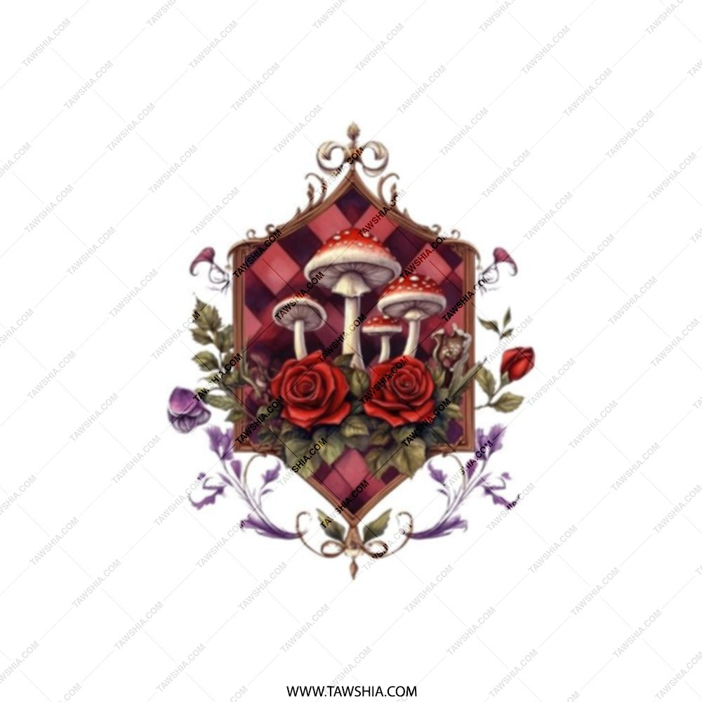 Mushroom Pocket Mirror, Floral Pocket Mirror, Gothic Pocket Mirror, Witchy Gift, Compact Mirror, Aesthetic Mirror, Travel Mirror - Tawshia