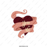 You and Me Heart Pillow, Romantic Gift Pillow, Anniversary Pillow, Love Decor Pillow, Valentines Day Gift - Tawshia