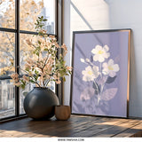 White Flower Art, Floral Wall Decor, Botanical Print, Pastel Wall Art, Modern Flower Art, Home Decor, Gift Idea (139 characters) - Tawshia