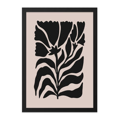 Black Floral Wall Art Print, Abstract Flower Art, Botanical Wall Decor, Minimalist Home Decor, Contemporary Art Print, Modern Wall Art - Tawshia