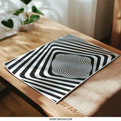 Optical Illusion Art Photographic Print, Swirl Sphere, Modern Wall Decor, Abstract Geometric Art, Black and White Print, Trendy Home Decor - Tawshia