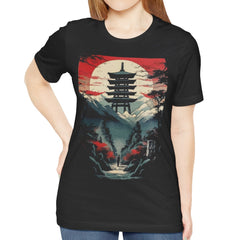Japanese Pagoda Sunset Graphic Tee product