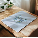 Blue Floral Bow Photographic Prints, Elegant Wall Art, Home Decor, Sophisticated Art, Floral Prints, Stylish Decor, Bow Design Print - Tawshia