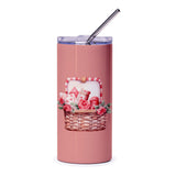 Valentine Gift Tumbler, Basket and Roses Tumbler, Valentine Tumbler, Gifts and Hearts Design, Valentine's Day Gift, Special Occasion Gift - Tawshia