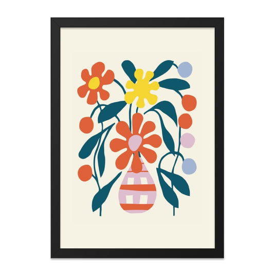 Floral Wall Art, Flower Vase Print, Colorful Botanical Art, Modern Art Print, Living Room Decor, Home Decor Wall Art - Tawshia