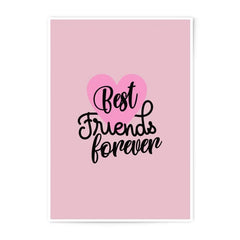 Best Friends Forever Print, Friendship Gift, Heart Decor, Photographic Prints, Home Decor, Gift For Her, Wall Art, Pink Theme - Tawshia