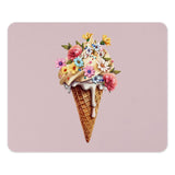 Floral Ice Cream Cone Mouse Pad, Cute Desk Accessory, Pastel Aesthetic, Trendy Computer Mat, Girl Gift, Whimsical Mousepad, Office Decor - Tawshia
