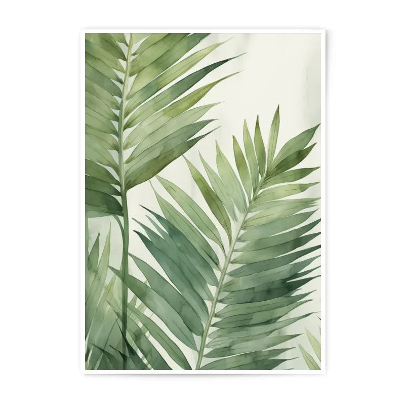 Tropical Palm Leaf Photographic Print, Green Botanical Wall Art, Nature Inspired Home Decor, Minimalist Plant Photo, Tropical Decor Art - Tawshia