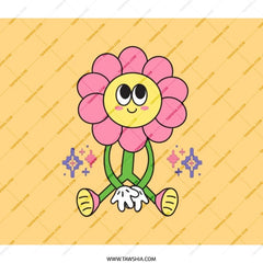 Retro Flower Power Backpack, Cute Floral Backpack, Cartoon Flower Backpack, Aesthetic Backpack, Trendy Backpack, Unique Backpack - Tawshia