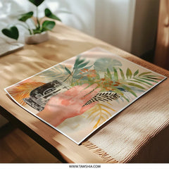 Tropical Photographic Prints, Botanical Wall Art, Hand and Foliage Home Decor, Artistic Photo Prints, Exotic Plants Prints - Tawshia