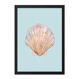 Seashell Wall Art, Pink Blue Gold Shell Print, Coastal Home Decor, Beach House Wall Decor, Modern Wall Art, Ocean Art Print - Tawshia