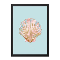 Seashell Wall Art, Pink Blue Gold Shell Print, Coastal Home Decor, Beach House Wall Decor, Modern Wall Art, Ocean Art Print - Tawshia