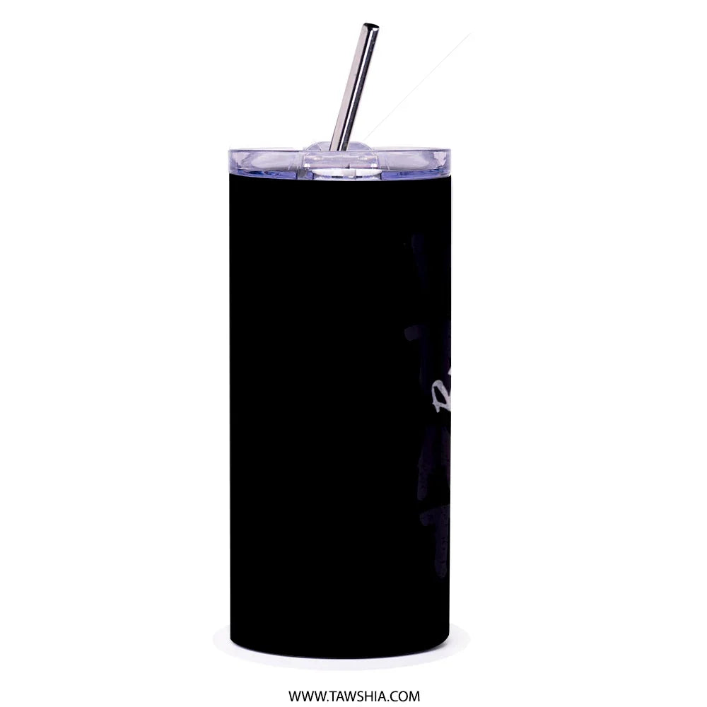 Sleek Black Tumbler with Straw for Easy Sipping product