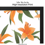 Orange Lily Wall Art Print, Floral Home Decor, Modern Flower Art, Botanical Wall Decor, Elegant Home Decor Wall Art - Tawshia