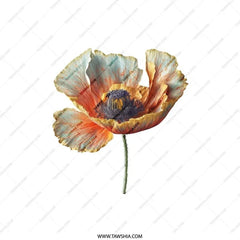 Orange Poppy Pillow, Floral Pillow, Botanical Pillow, Flower Pillow, Decorative Throw Pillow, Home Decor, Accent Pillow, Couch Pillow - Tawshia