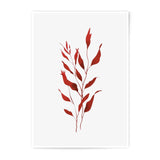 Red Leaf Photographic Print, Botanical Art Print, Modern Home Decor, Nature Wall Art, Foliage Print, Plant Art, Minimalist Design - Tawshia