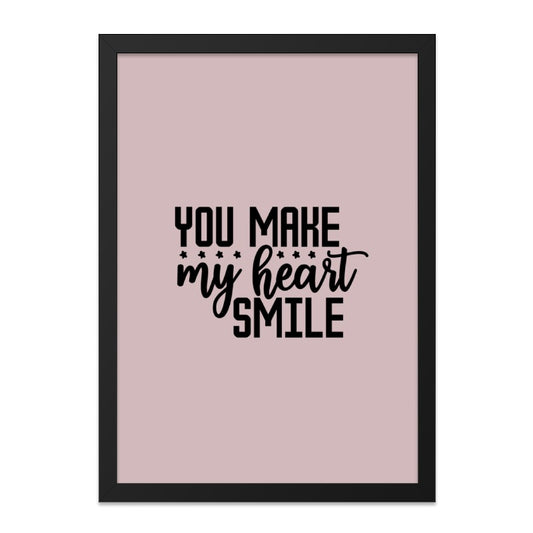 You Make My Heart Smile Wall Art, Love Wall Decor, Positive Quote Print, Inspirational Wall Art, Home Decor, Modern Art (139 characters) - Tawshia