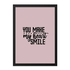 You Make My Heart Smile Wall Art, Love Wall Decor, Positive Quote Print, Inspirational Wall Art, Home Decor, Modern Art (139 characters) - Tawshia