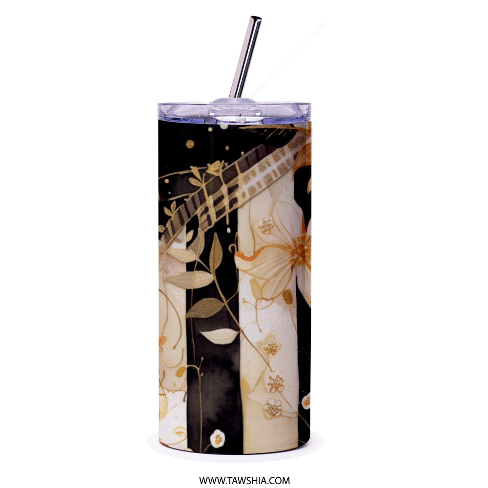 Floral Tumbler, Botanical Art, Flower Tumbler, Watercolor Tumbler, Unique Drinkware, Stylish Tumbler, Gift Idea, Artistic Tumbler - Tawshia