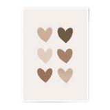 Neutral Hearts Photographic Print, Boho Wall Art, Minimalist Home Decor, Love Heart Wall Decor, Earth Tone Art Print - Tawshia