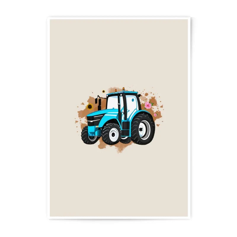 Blue Tractor Photographic Prints, Farm Decor, Kids Room Art, Country Wall Art, Tractor Gifts, Modern Prints, Unique Home Decor - Tawshia