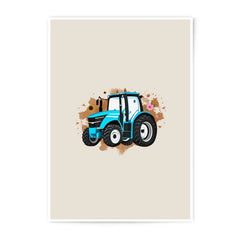 Blue Tractor Photographic Prints, Farm Decor, Kids Room Art, Country Wall Art, Tractor Gifts, Modern Prints, Unique Home Decor - Tawshia