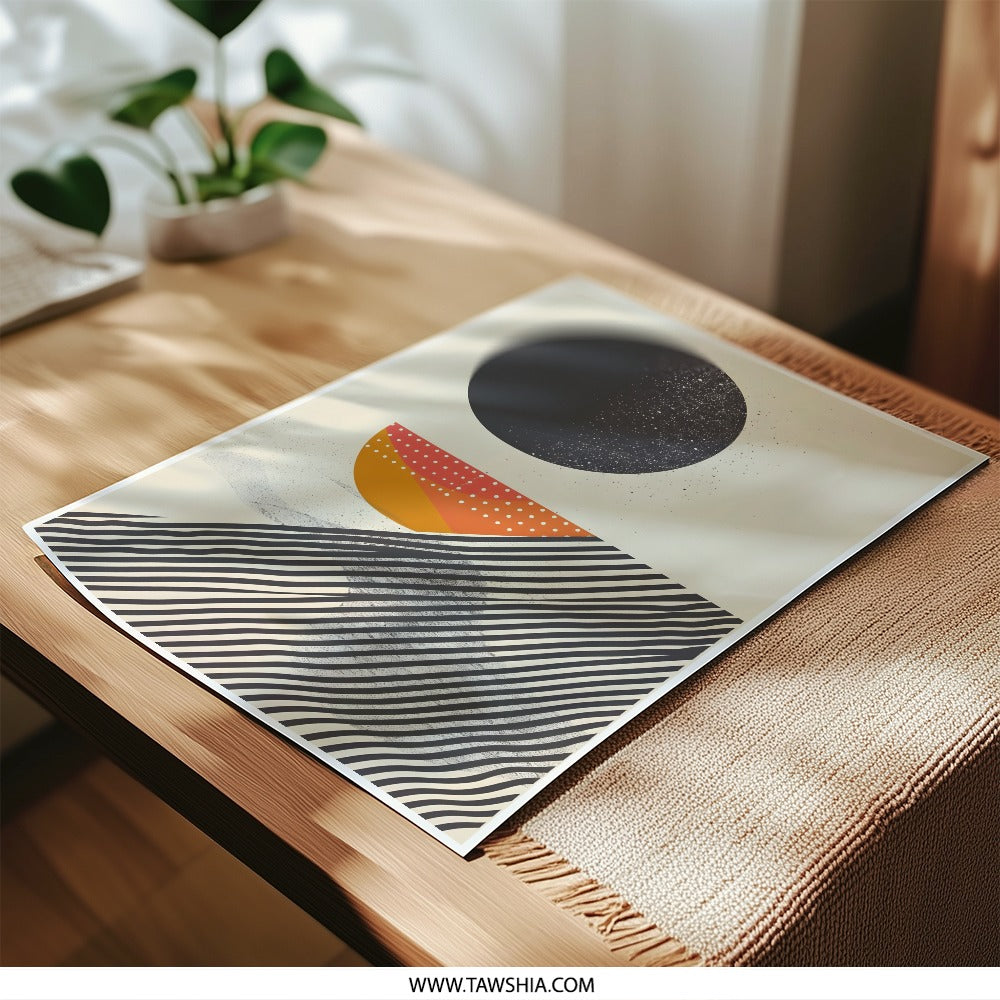 Abstract Photographic Print, Geometric Wall Art, Modern Art Print, Minimalist Print, Home Decor, Graphic Design Poster, Circle and Stripes - Tawshia