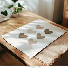 Neutral Hearts Photographic Print, Boho Wall Art, Minimalist Home Decor, Love Heart Wall Decor, Earth Tone Art Print - Tawshia