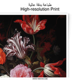 Floral Photographic Prints, Dark Floral Art, Still Life Photography, Flower Bouquet Prints, Botanical Prints, Romantic Decor, Wall Art - Tawshia