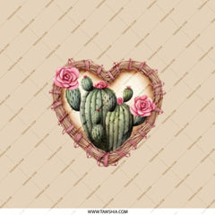 Cactus Rose Pocket Mirror, Floral Heart Compact Mirror, Succulent Gift Idea, Cute Makeup Mirror, Travel Mirror, Purse Mirror - Tawshia