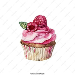 Raspberry Cupcake Pillow, Foodie Decor, Dessert Pillow, Cute Pillow, Kitchen Decor, Baking Lover Gift, Sweet Treat Pillow - Tawshia