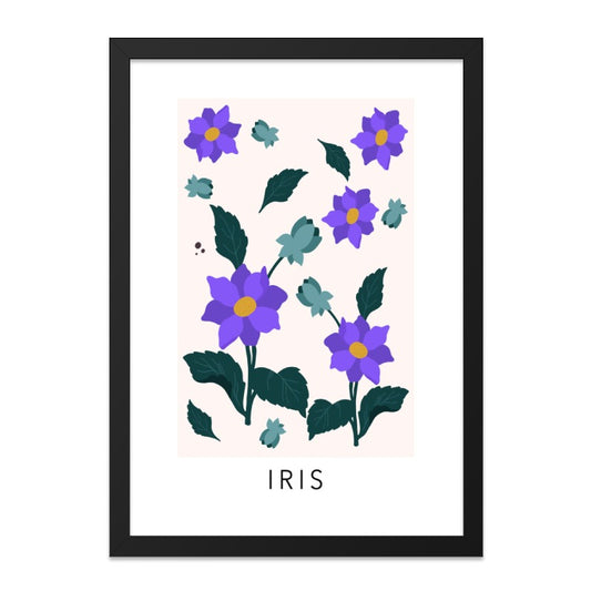 Iris Flower Wall Art, Floral Wall Decor, Purple Flower Art, Modern Botanical Print, Minimalist Wall Art, Home Decor, Trendy Wall Decor - Tawshia