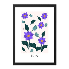 Iris Flower Wall Art, Floral Wall Decor, Purple Flower Art, Modern Botanical Print, Minimalist Wall Art, Home Decor, Trendy Wall Decor - Tawshia