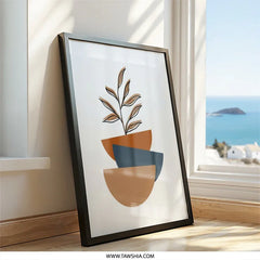 Minimalist Wall Art, Abstract Plant Print, Modern Home Decor, Geometric Art, Botanical Illustration, Scandinavian Wall Decor - Tawshia