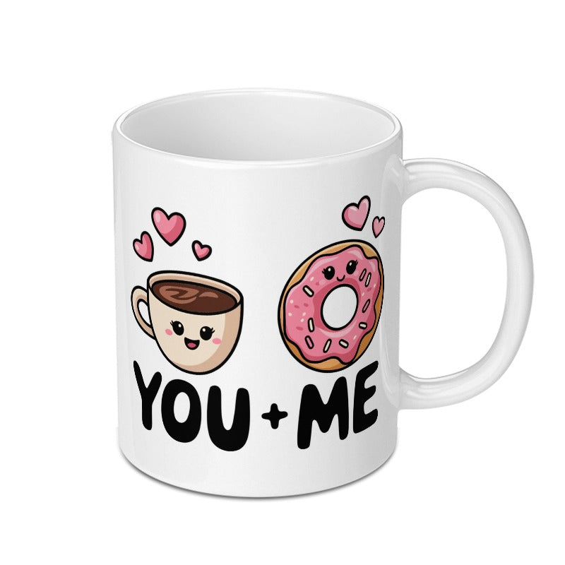 You and Me Coffee Mug, Kawaii Mug, Cute Coffee Mug, Donut Mug, Gift for Her, Foodie Mug, Best Friend Gift, Unique Mug Design - Tawshia