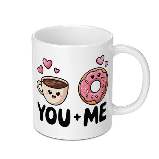 You and Me Coffee Mug, Kawaii Mug, Cute Coffee Mug, Donut Mug, Gift for Her, Foodie Mug, Best Friend Gift, Unique Mug Design - Tawshia