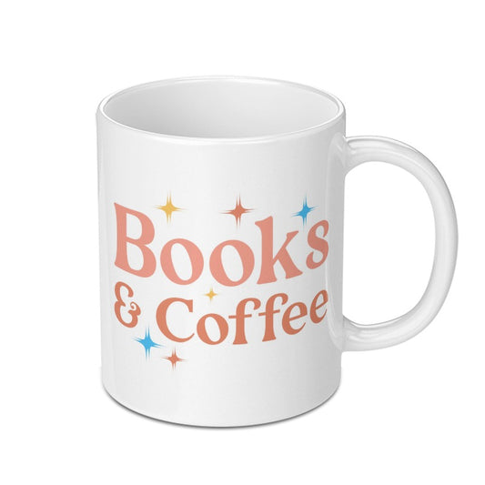 Books and Coffee Mug, Reader Mug, Coffee Lover Mug, Book Lover Gift, Gift for Bookworm, Reading Mug, Bookish Mug, Tea Cup - Tawshia
