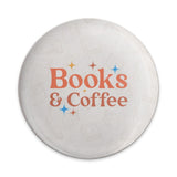 Books and Coffee Pinback, Book Lover Gift, Coffee Addict Pin, Reader Gift, Bookworm Pin, Bookish Accessories, Cozy Aesthetic - Tawshia