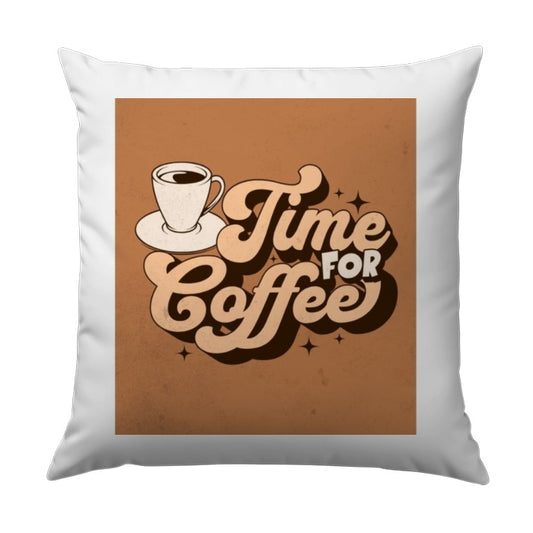 Time For Coffee Pillow, Retro Pillow, Coffee Lover Pillow, Cafe Decor, Kitchen Pillow, Decorative Pillow, Trendy Pillow, Home Decor - Tawshia