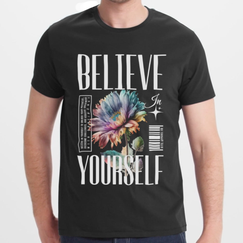 Believe Yourself Graphic Floral T-shirt product