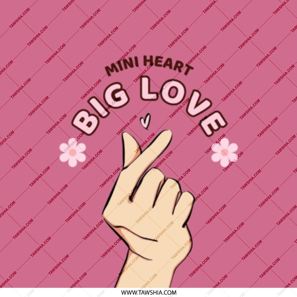 Mini Heart Pocket Mirror, Big Love Hand Gesture, K Pop Inspired Gift, Cute Compact Mirror, Aesthetic Mirror, Purse Mirror - Tawshia