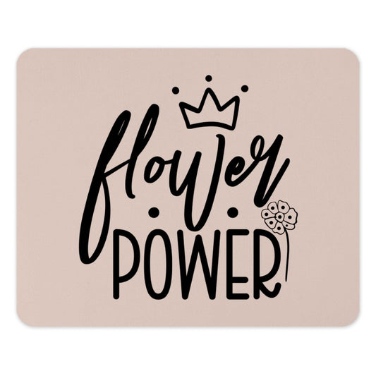 Flower Power Mouse Pad, Cute Crown Mousepad, Floral Office Decor, Fun Desk Accessory, Empowering Girl Boss Gift, Motivational Quote - Tawshia