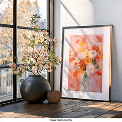 Floral Wall Art, Flower Painting Print, Floral Bouquet Art, Vibrant Flower Wall Decor, Botanical Art Print, Floral Illustration - Tawshia