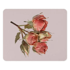 Dried Roses Mouse Pad, Floral Mousepad, Pink Roses Desk Decor, Aesthetic Office Gift, Elegant Computer Accessory, Flower Lover Gift - Tawshia