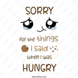 Sorry I Was Hungry Tote Bag, Kawaii Foodie Humor, Cute Grocery Bag, Novelty Gift, Snack Lover, Reusable Shopping Bag - Tawshia