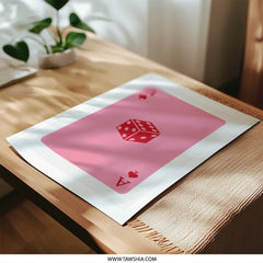 Ace of Spades Photographic Print, Dice Art Print, Pink Aesthetic, Casino Decor, Lucky Art Print, Wall Art Decor, Minimalist Print - Tawshia