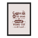 Coffee Vinyl Sound Wall Art, Music Lover Print, Coffee Lover Decor, Minimalist Design, Home Decor, Gift for Vinyl Collectors - Tawshia