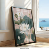 Lotus Flower Wall Art, Floral Art Print, Botanical Wall Decor, Serene Lotus Art, Elegant Home Decor, Trending Wall Art - Tawshia